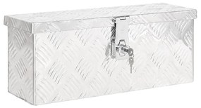 vidaXL Caixa de arrumação 50x15x20,5 cm alumínio prateado