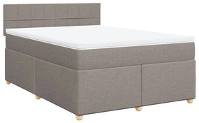 Cama com molas/colchão 160x200 cm tecido castanho-acinzentado