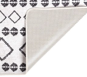 Tapete lavável antiderrapante 190x300 cm preto e branco