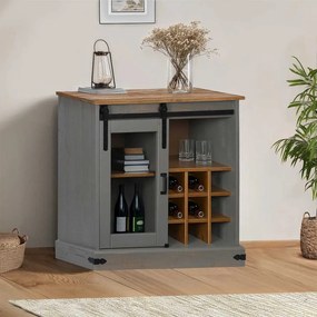 vidaXL Aparador HALDEN com porta de correr 80x40x80 cm Madeira maciça