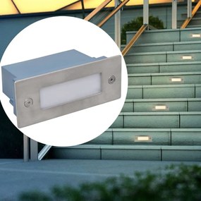vidaXL Luzes LED embutidas para escadas 6 pçs 44x111x56 mm