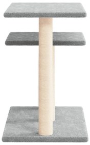 Postes arranhadores p/ gatos com plataformas 62,5cm cinza-claro