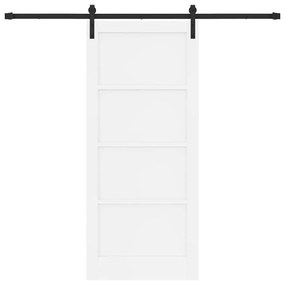 Porta Deslizante com Conjunto de Ferragens Branca 86x198,5 cm de Madei