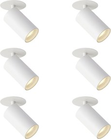 Conjunto de 6 focos embutidos modernos brancos GU10 50mm IP44 - Chels