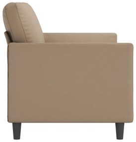 Sofá de 2 lugares 140 cm couro artificial cor cappuccino