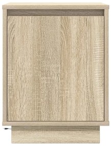 Mesa de cabeceira com luzes LED 38x34x50 cm carvalho sonoma