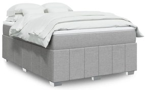 vidaXL Cama com molas/colchão 140x190 cm tecido cinzento-claro