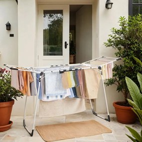 Estendal dobrável para roupa 56,5 x 173 x 96,5 cm Branco