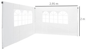 Outsunny 2 Paredes Laterais para Tenda 3x2 m Parede Lateral de Tecido