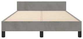 Estrutura de cama sem colchão 120x200 cm veludo cinzento-claro