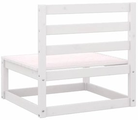 2 pcs conjunto lounge jardim c/ almofadões pinho maciço branco