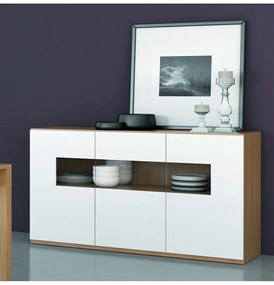 Aparador 3 portas vidro MOON.192 (152cm | Personalizavel) - lacado mate, Lacado mate