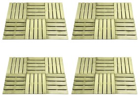 Ladrilhos de pavimento 24 pcs 50x50 cm madeira verde