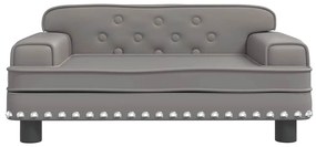 Cama para cães 70x45x30 cm couro artificial cinzento