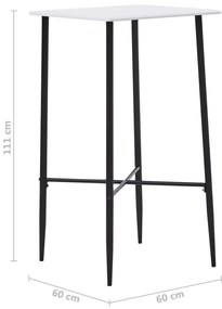Mesa de bar 60x60x111 cm MDF branco