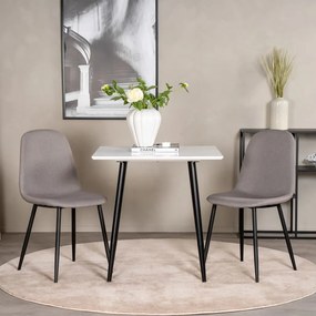 Venture Home Cadeiras de jantar Polar 2 pcs poliéster cinzento/preto