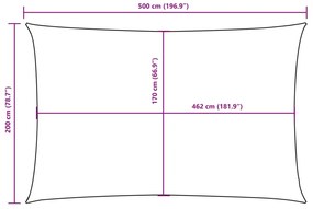 Para-sol estilo vela tecido oxford retangular 2x5 m azul