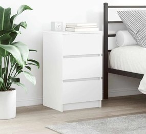 Mesa de cabeceira com 3 gavetas 39x35x65 cm branco
