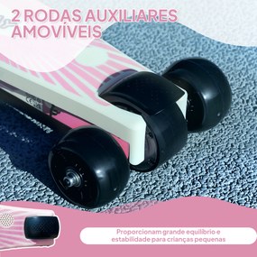 Trotinete Elétrica para Crianças Máx. 6 km/h Motor 80 W Autonomia Máxima 8 km com Luzes LED Travão Traseiro Rosa
