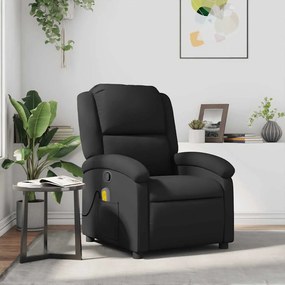 Poltrona de massagens reclinável couro genuíno preto