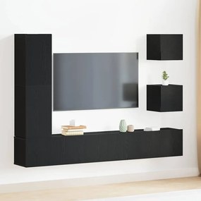 vidaXL Conjunto de Armário para TV 6 pcs Carvalho preto