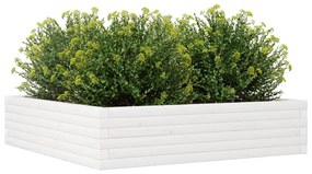 Vaso/floreira jardim 100x100x23 cm madeira pinho maciça branco