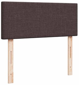 Cama otomana com colchão 120x200 cm tecido castanho escuro