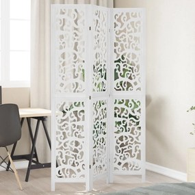 vidaXL Biombo com 3 painéis madeira de paulownia maciça branco