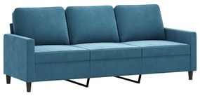 4 pcs conjunto de sofás com almofadas veludo azul