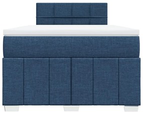 Cama boxspring com colchão 120x190 cm tecido azul