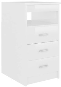 Secretária 140x50x76 cm contraplacado branco brilhante