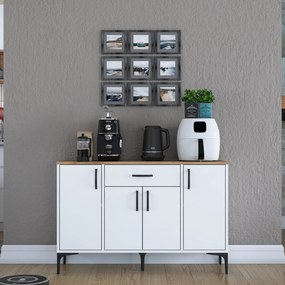 Armário Multiuso JE136 – Branco Nogueira – 120x78,6x40 cm