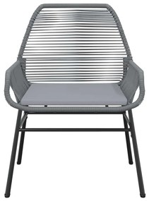 Conjunto jantar jardim 7 peças almofadas vidro vime cinzento PE