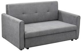 Sofá Cama de 2 Lugares Estofado em Algodão com 2 Almofadas Apoio para os Braços e Armazenamento Sofá Duplo Moderno para Sala de Estar Escritório 152x1