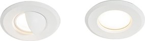 Conjunto de 5 focos embutidos modernos brancos com LED IP67 - Linsey