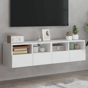 vidaXL Móveis de parede p/ TV 2pcs 60x30x30cm derivados madeira branco