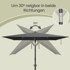 Guarda-sol 190 x 120 cm, proteção solar UPF 50+ para jardim, terraço e praia, dobrável Cinza