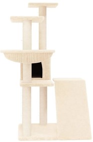 Árvore para gatos c/ postes arranhadores sisal 94 cm cor creme