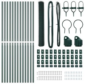Conjunto de Cercas Conjunto de 2 Verde Floresta Malha de Metal