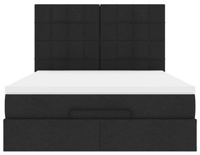 Estrutura de cama otomana com colchão 140x190 cm tecido preto