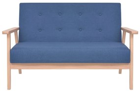 Conjunto de sofás 2 pcs tecido azul