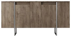 Console Luxe – Nogueira e Prateado – 160x35x80 cm