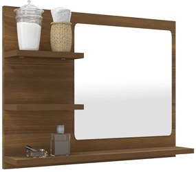 Espelho WC 60x10,5x45 cm derivados de madeira carvalho castanho