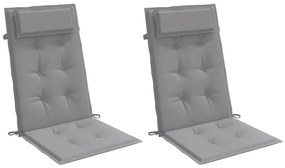 Almofadões p/ cadeira encosto alto 2 pcs tecido oxford cinzento