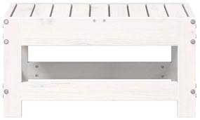Apoio de pés para jardim 62x30x32 cm pinho maciço branco