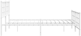 Estrutura de cama com cabeceira e pés 150x200 cm metal branco