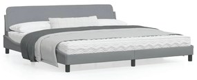 vidaXL Estrutura de cama sem colchão 200x200 cm tecido cinzento-claro