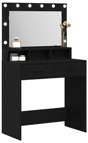 Mesa de Maquilhagem vidaXL com Luzes de LED Carvalho Preto 79x41x135 c