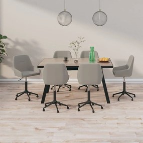 vidaXL Cadeiras de jantar giratórias 6 pcs veludo cinzento-claro