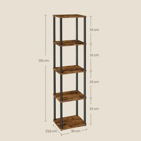 Estante sala 23,8 x 38 x 139 cm com 5 níveis castanha-preto
